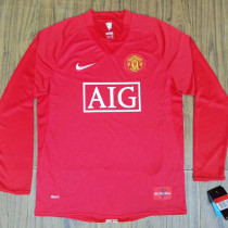 2007-2008 Man Utd Home long sleeve Retro soccer jersey (长袖)