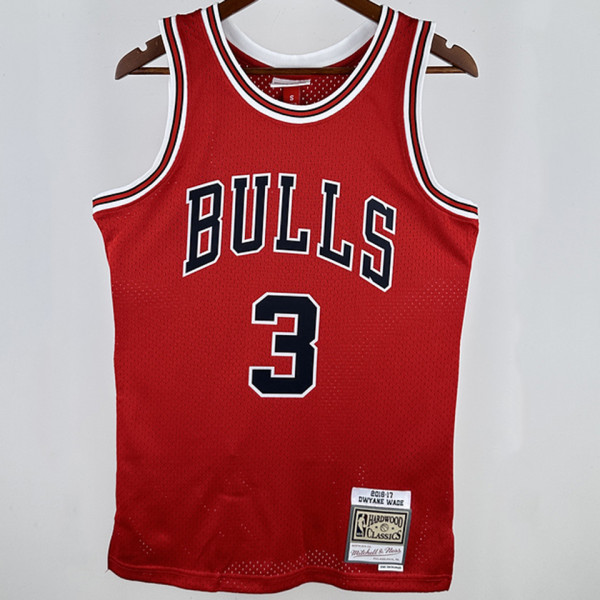 2016/17 Bulls WADE #3 Red Retro NBA Jerseys 热压