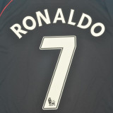 2007-08 M Utd Away Black Retro Soccer Jersey