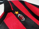 1995/96 AC Milan Home Red Black Retro Soccer Jersey