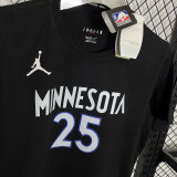 2025 Jordan ROSE #25 Black High Quality Casual T-Shirt T160