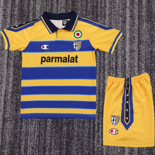 1999/2000 Parma Home Retro Kids Soccer Jersey
