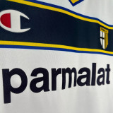2002/03 Parma Away White Retro Long Sleeve Soccer Jersey