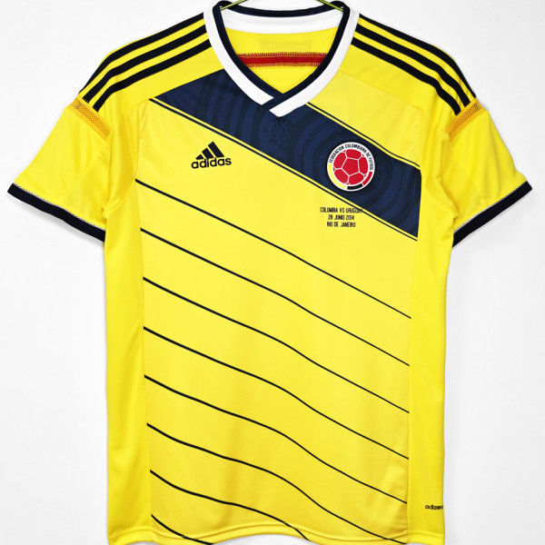 2014 Colombia Home Yellow Retro Soccer Jersey