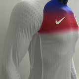 2025/26 England Home White Player Version Long Sleeve Soccer Jersey