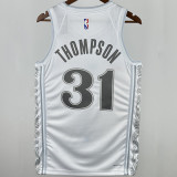 2025 Mavericks THOMPSON #31 White NBA Jerseys