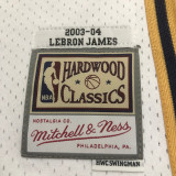 2003/04 Cleveland JAMES #23 Retro White NBA Jerseys热压