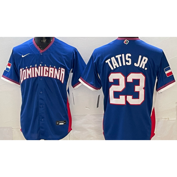 2026 WBC Dominicana #23 TATIS JR. Blue Baseball Jersey