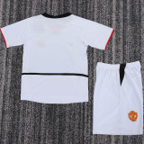 2002/2003 M Utd Away White Retro Kids Soccer Jersey