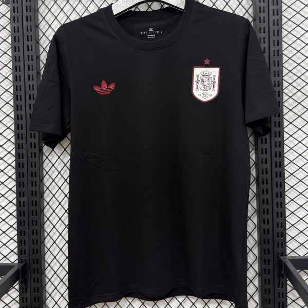 2026/27 Spain Black Casual Pure Cotton T-Shirt   T293