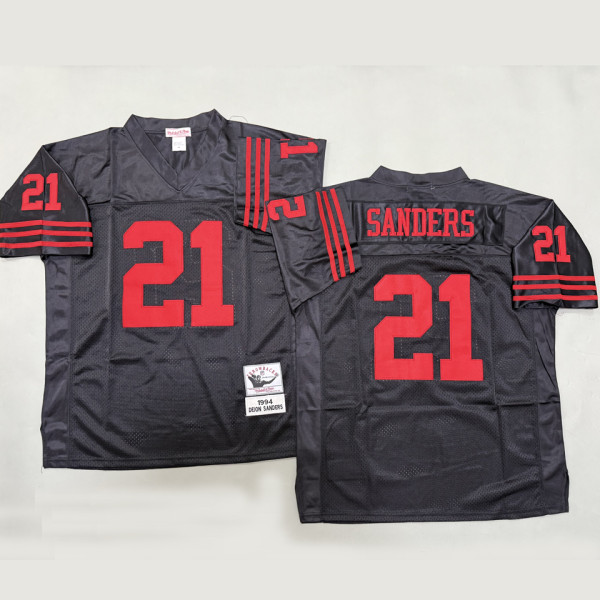 SANDERS #21 Men's San Francisco 49ers Retro NFL Jersey 49人