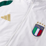 2026/27 Italy White Hoody Zipper Jacket