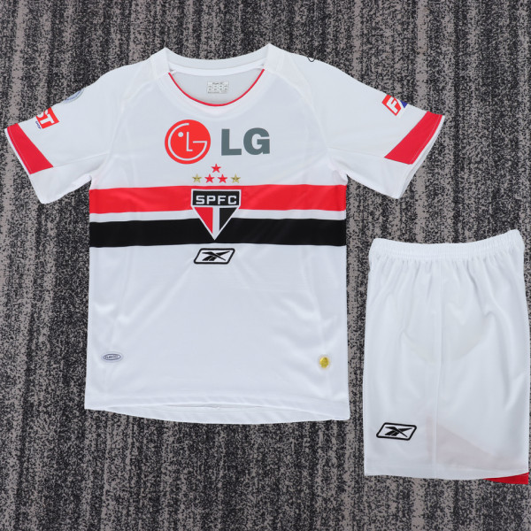 2007/2008 Sao Paulo Home Retro Kids Soccer Jersey