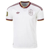 2026/27 Spain 1:1 Quality Away White Fans Soccer Jersey (Have Right Patch 有右臂章 金底白字）
