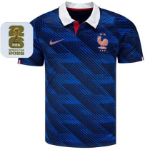 2026/27 France 1:1 Quality Home Blue Fans Soccer Jersey (Have Right Patch 有右臂章 白底金字）