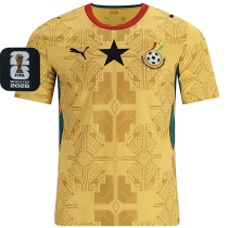 2026/27 Ghana Away Yellow Fans Soccer Jersey (Have Right Patch 有右臂章 黑底白字）