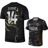 D.Doué #14 PSG x Labubu Dark Night Edition Black Fans Soccer Jersey 2025/26 拉布布字体 ★★