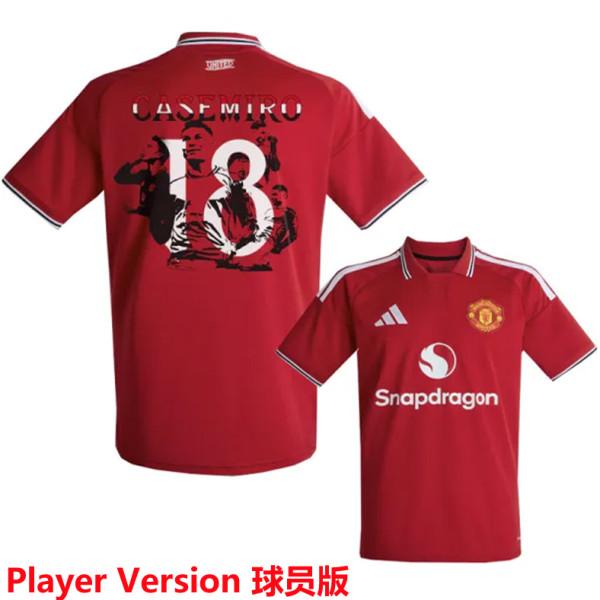 CASEMIRO #18 M Utd Home Red Player Version Soccer Jersey 2026/27 ★★