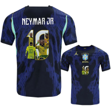 NEYMAR JR #10 Brazil 1:1 Quality Away Blue Fans Soccer Jersey 2026/27 ★★