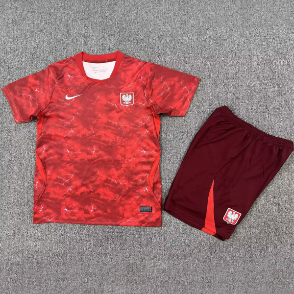 2026/27 Poland Away Red Kids Soccer Jersey