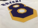 NBA Laker crew neck retro white No. 8 Kobe  with chip  1:1