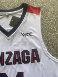 NCAA University of Gonzaga #24 white university Jersey