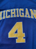 NCAA University of Michigan # 4 Chris Webber dark blue jersey