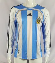 Retro Argentina Home Long Sleeve  1:1 Quality Soccer Jersey  2006