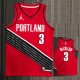 Trail Blazers McCOLLUM #３Jordan Red Top Quality Hot Pressing NBA