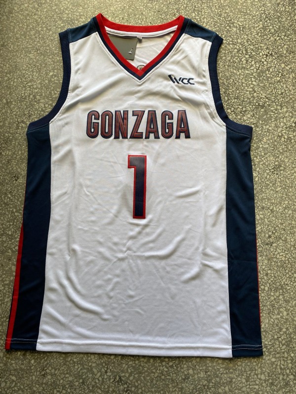NCAA University of Gonzaga #1 white university Jersey