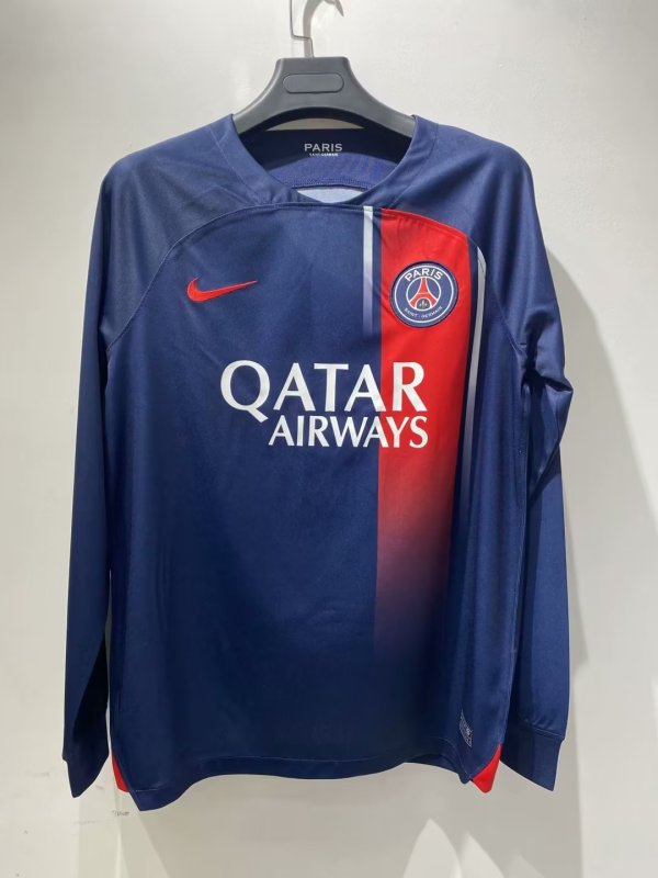 PSG Paris Home Long Sleeve Fans 1:1 Quality Soccer Jersey    23-24