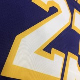 NBA Lakers retro purple V-neck 23 James  with chip  1:1
