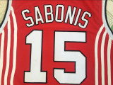 Soviet Union #15 avidas sabonis red basketball shirt