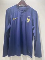France Home Long Sleeve  Fans  1:1 Quality Soccer Jersey   22-23