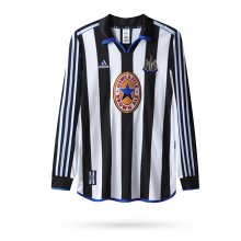 Retro Newcastle Home Fans Long sleeve 1:1 Quality Soccer Jersey  1999-2000