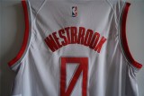 NBA  New season rockets (new fabric printing) No.0 Westbrook White City Edition