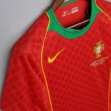 Retro 2004 Portugal Home 1:1 Quality Soccer Jersey 2004 (带胸前小字)