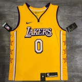 NBA  Laker's Retro yellow V leads Sucheng city version No.0 Nixon  with chip 1:1