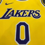 NBA Laker round neck retro yellow No.0 Nick Young  with chip  1:1
