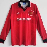 Retro  Manchester United Home Long sleeve 1:1 Quality Soccer Jersey  1994-1996