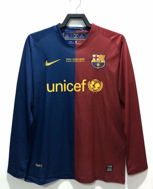Retro Barcelona Home Champions League Long sleeve  2008-2009