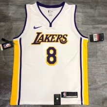 NBA Laker's Retro white V-collar No.8 Kobe with chip  1:1