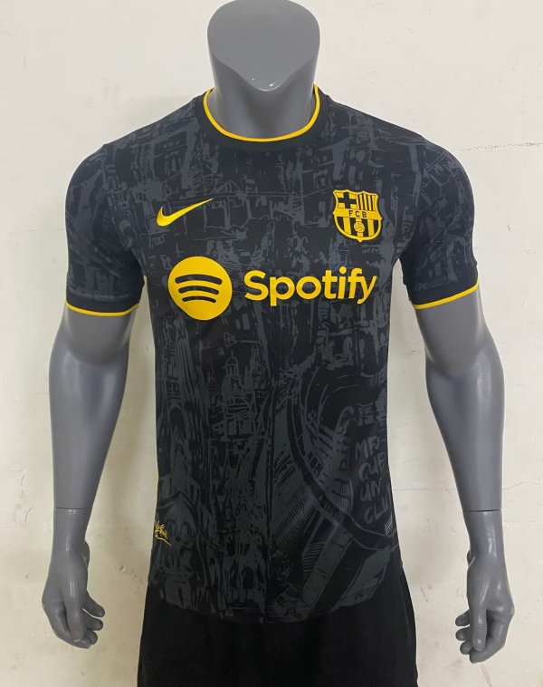Barcelona Black Grey Commemorative Edition Fan 1:1 Quality Soccer Jersey    23-24