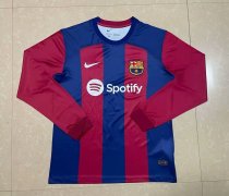 Barcelona Home  Long Sleeve Fans 1:1 Quality Soccer Jersey    23-24