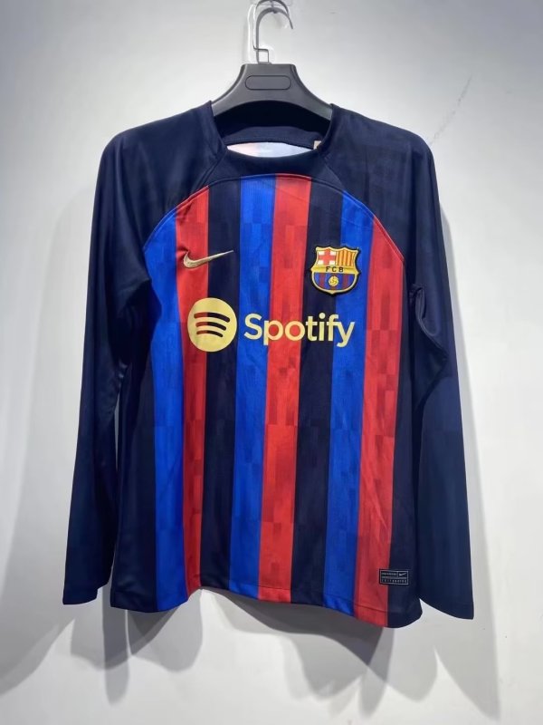 Barcelona Home Long sleeve  Fan 1:1 Quality Soccer Jersey   22-23