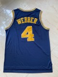 NCAA University of Michigan # 4 Chris Webber dark blue jersey