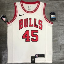 NBA  Bulls crew neck white 45 Jordan  with chip  1:1