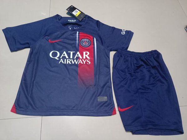 PSG Paris Home Kids 1:1 Quality Soccer Jersey  23-24