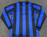 Retro Inter Milan Home Long Sleeve 1:1 Quality Soccer Jersey   (胸前小字 )2009-2010
