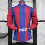 Barcelona Home  Long Sleeve Player  1:1 Quality Soccer Jersey    23-24